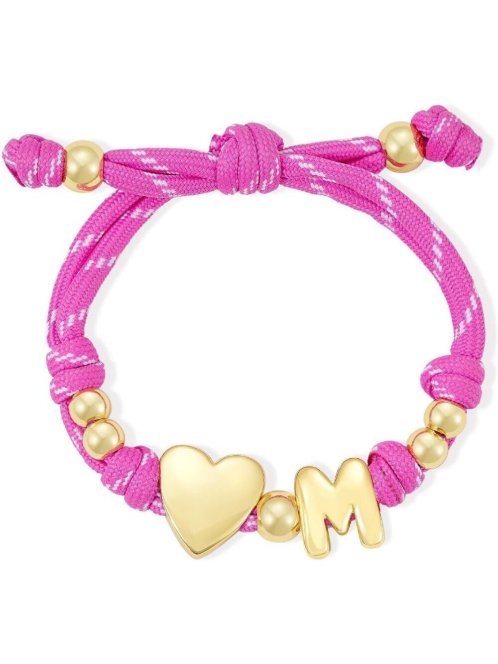 Personalized 14K Gold Plated Bubble Initial Bracelet, Adjustable Custom Jewelry